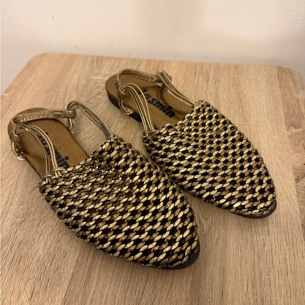 Jasmine Gold Woven lightweight Slingback Flats Size 8 - Picture 3 of 7